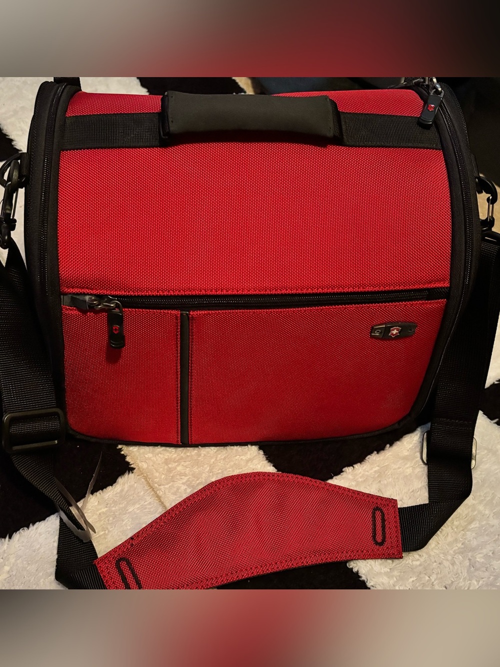 Victorinox Red and Black Crossbody Messenger Bag